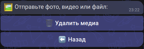 Окно замены или удаления медиа